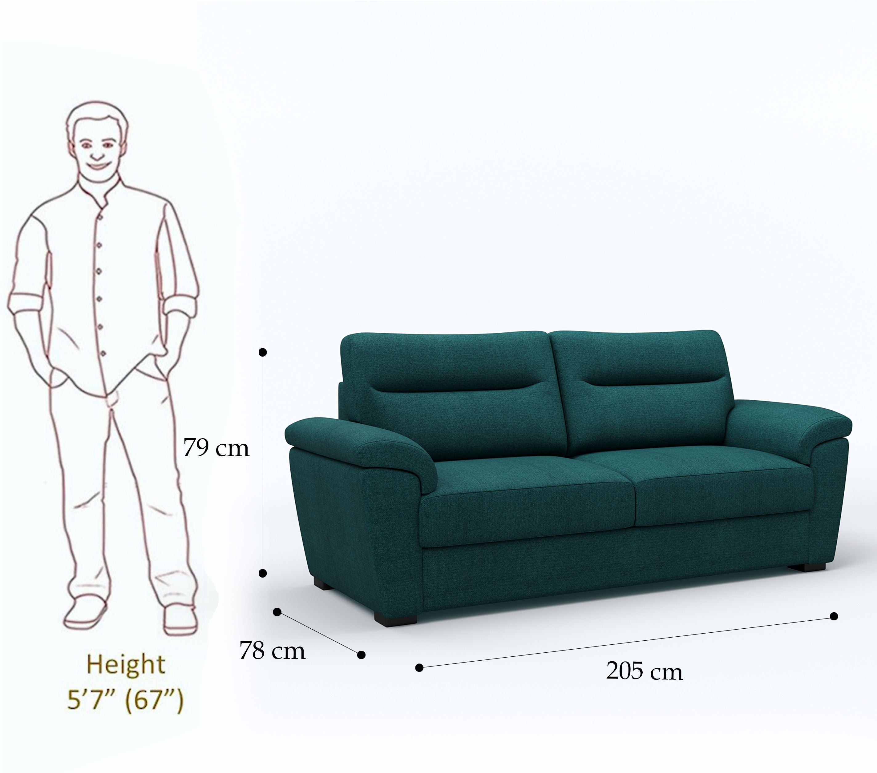 Westido Modern 3 + 1 + 1 Sofa (Cream Brown)