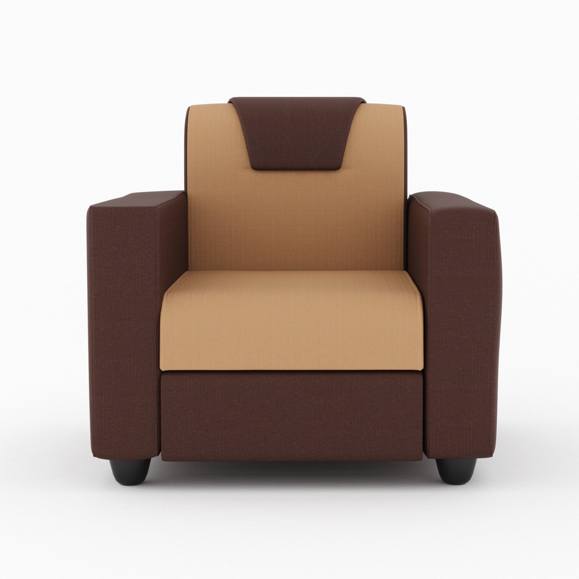 Westido 3 + 1 + 1 Sofa in Cream Brown Finish