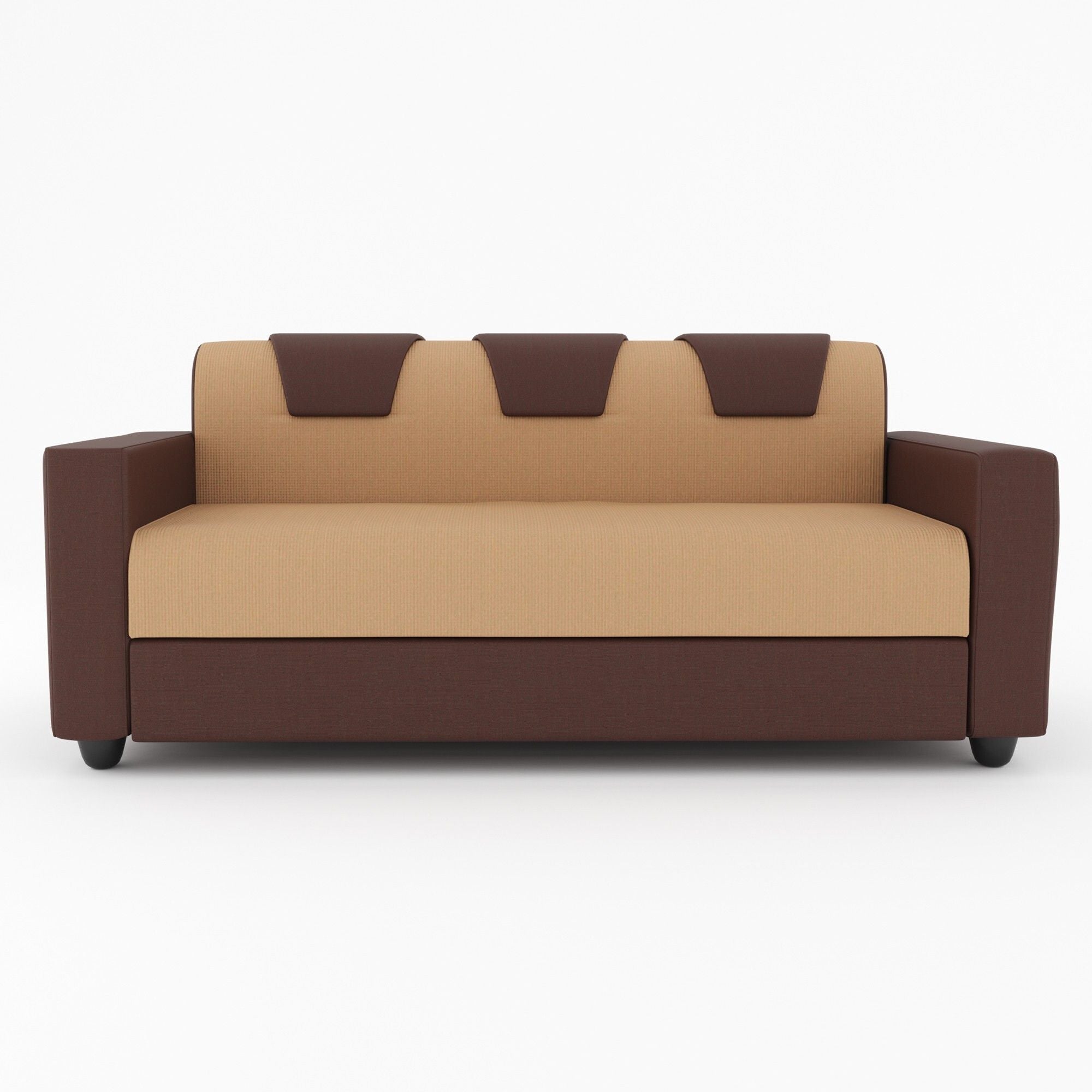 Westido 3 + 1 + 1 Sofa in Cream Brown Finish