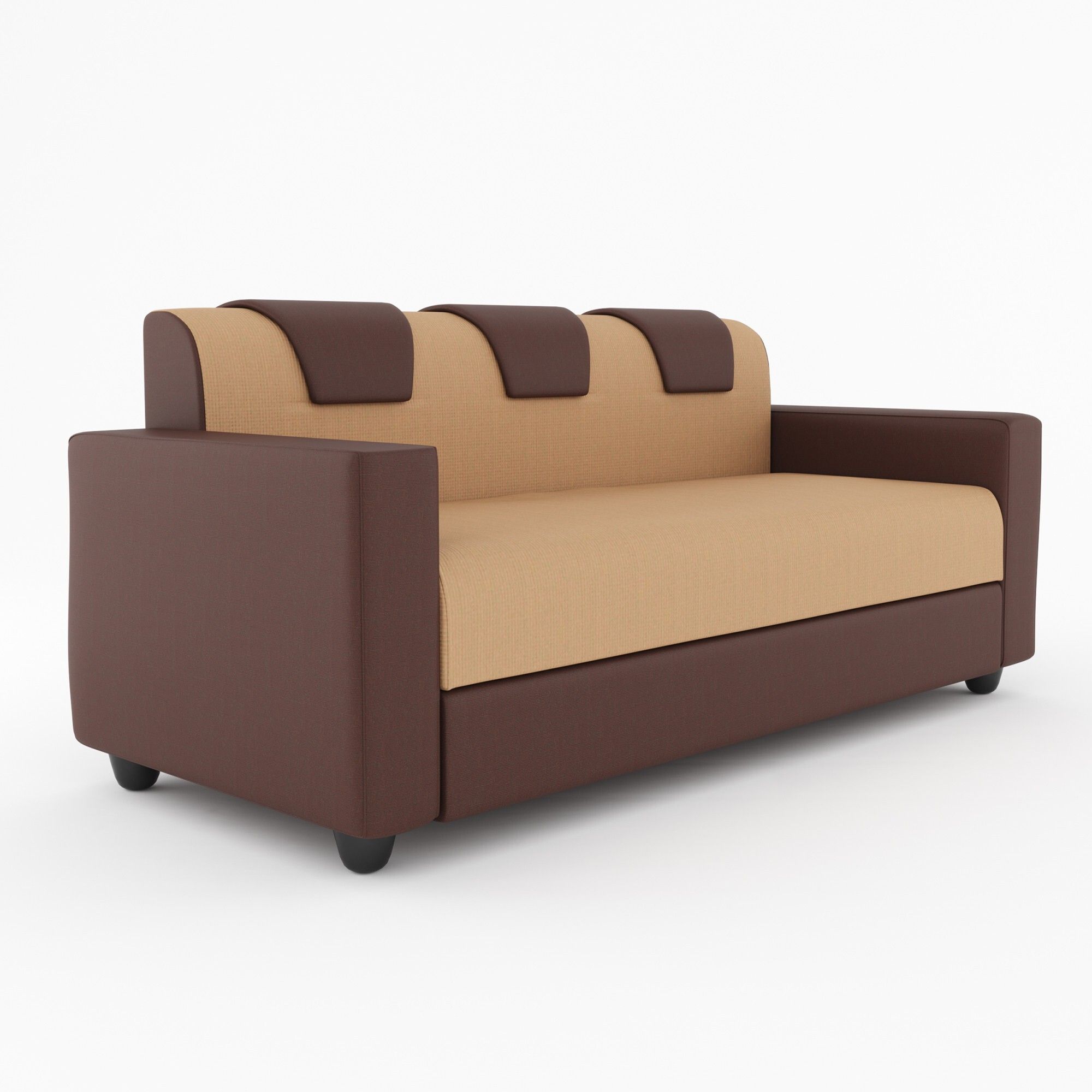 Westido 3 + 1 + 1 Sofa in Cream Brown Finish