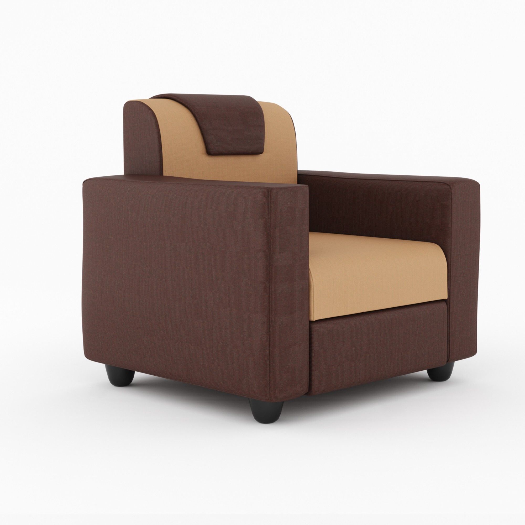 Westido 3 + 1 + 1 Sofa in Cream Brown Finish