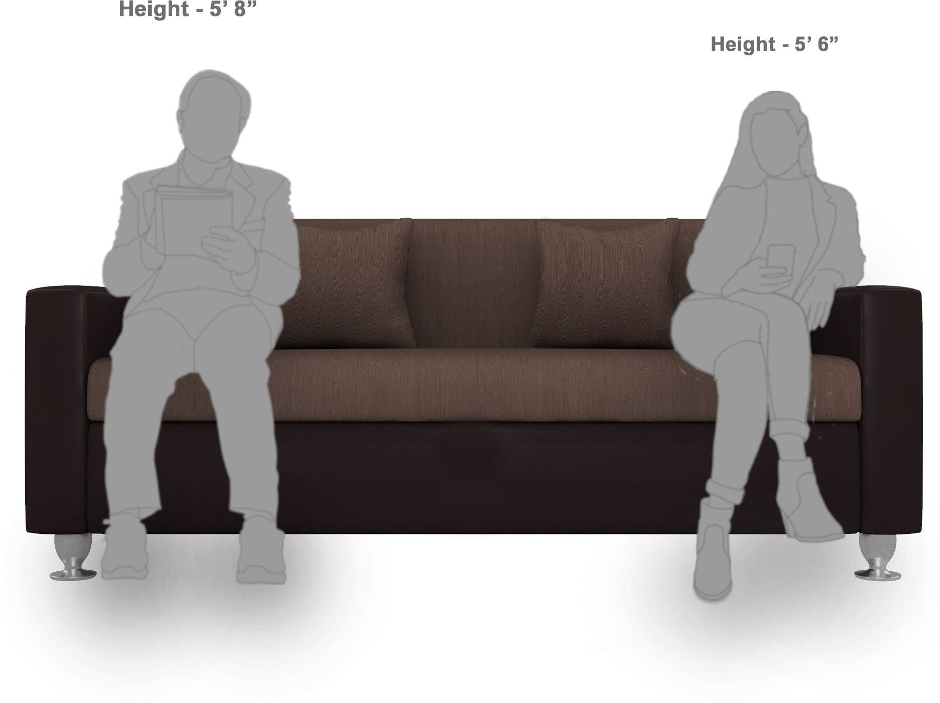 Cream Brown 3 + 1 + 1 Sofa by Westido