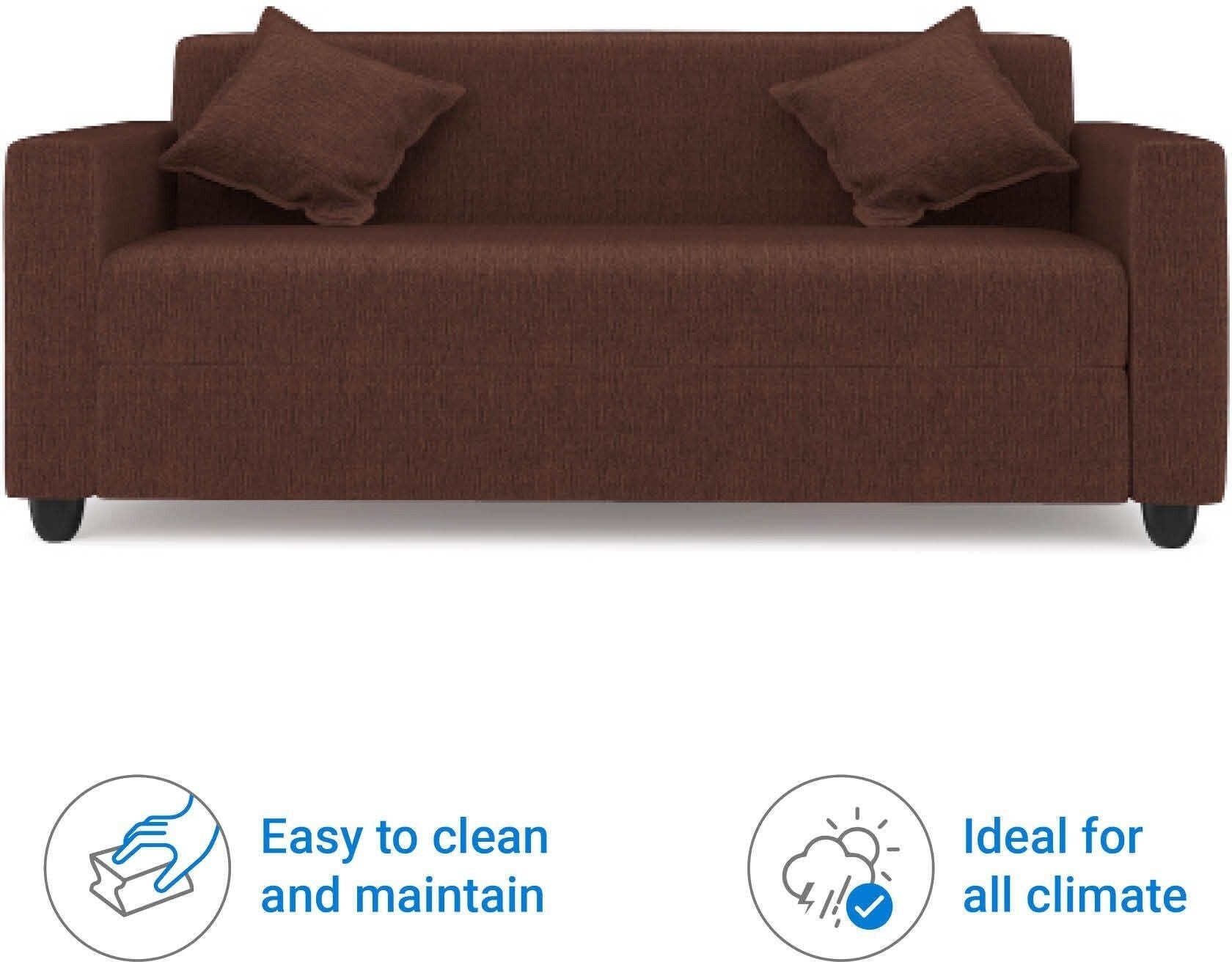 Westido Premium Cream Brown 3 + 1 + 1 Sofa Set