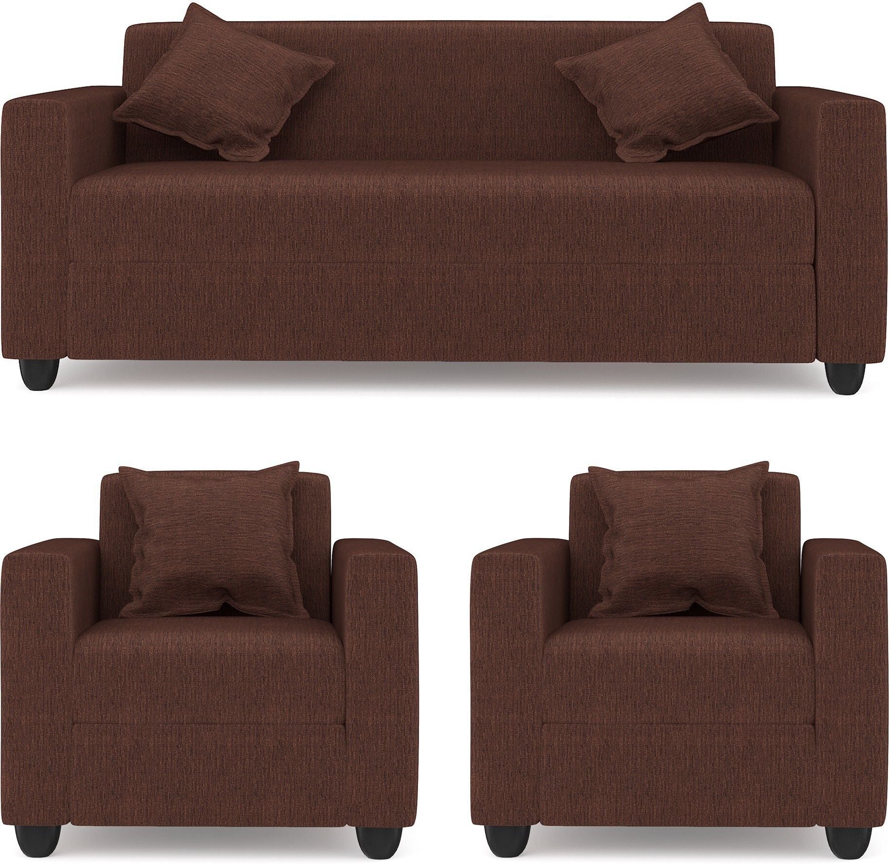 Westido Premium Cream Brown 3 + 1 + 1 Sofa Set