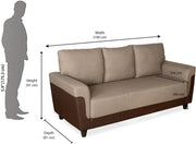 Westido 3 + 1 + 1 Designer Sofa - Cream Brown