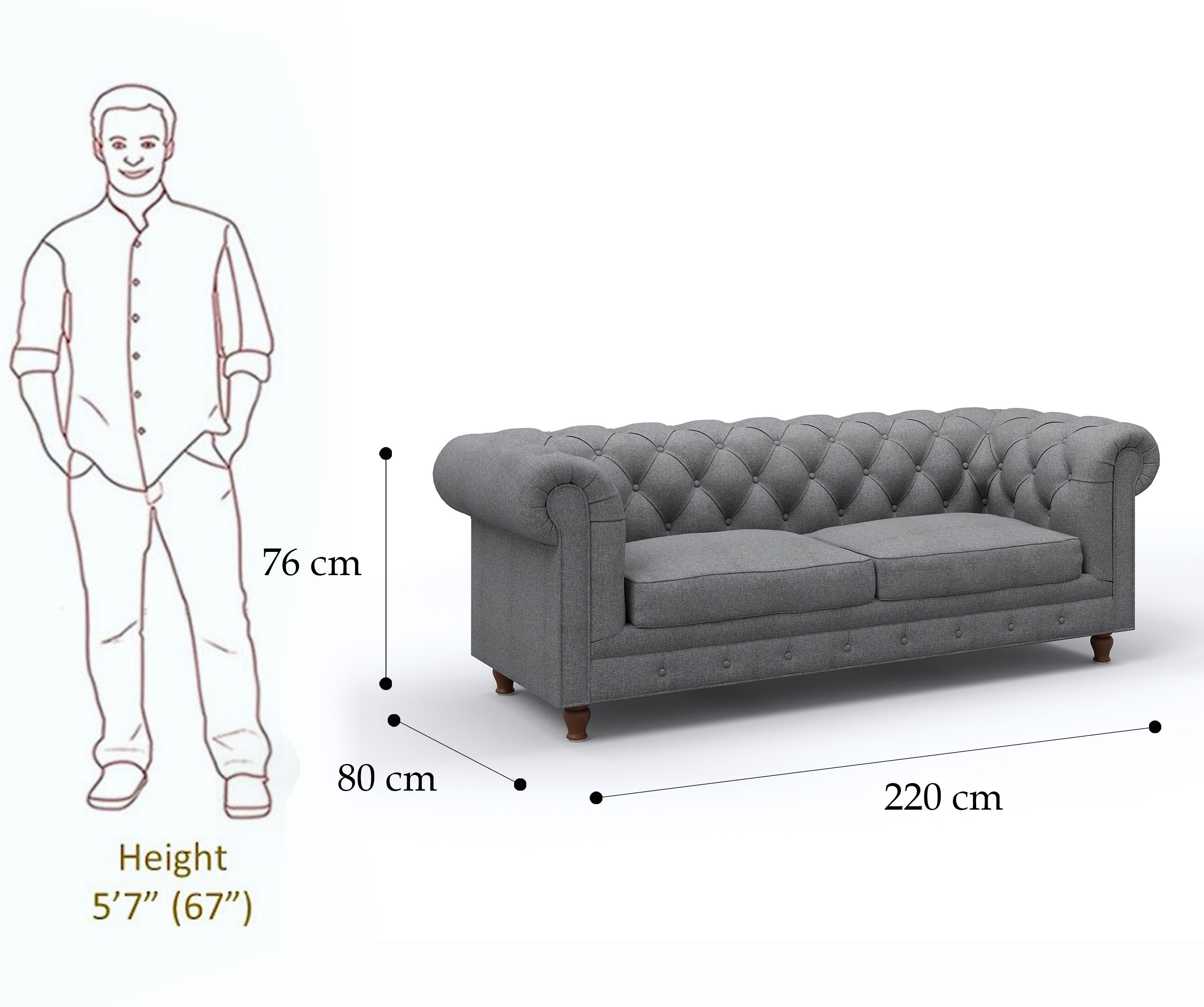 Westido 3 + 1 + 1 Designer Sofa - Cream Brown