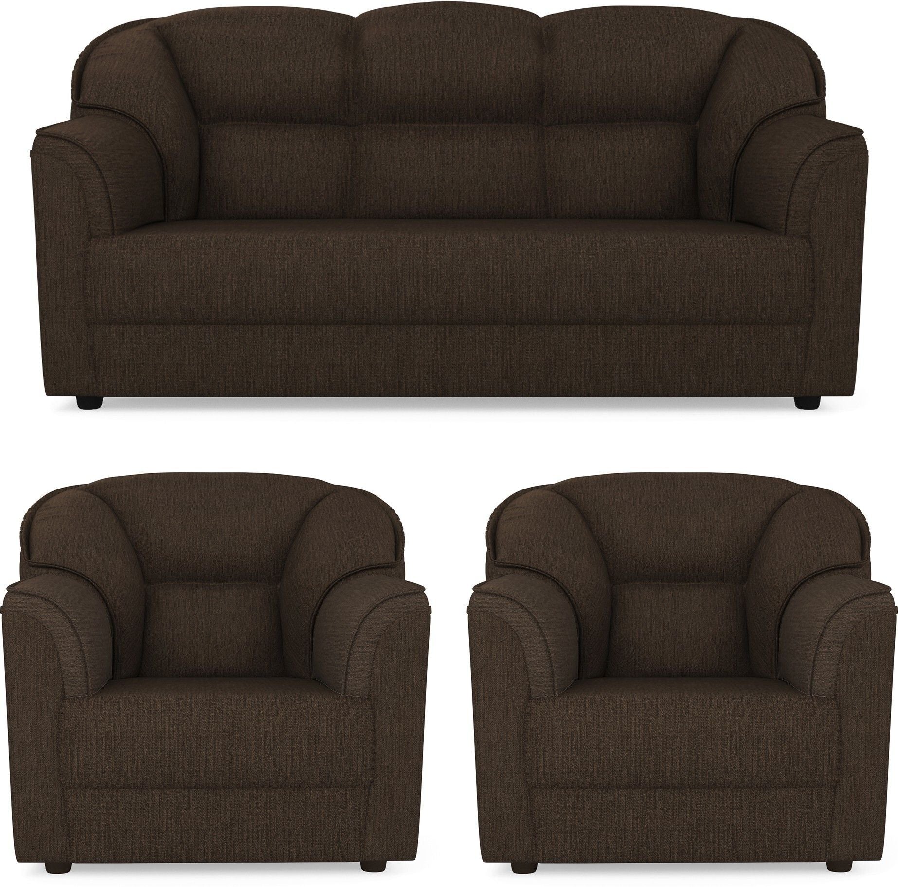 Westido Premium Cream Brown 3 + 1 + 1 Sofa Set