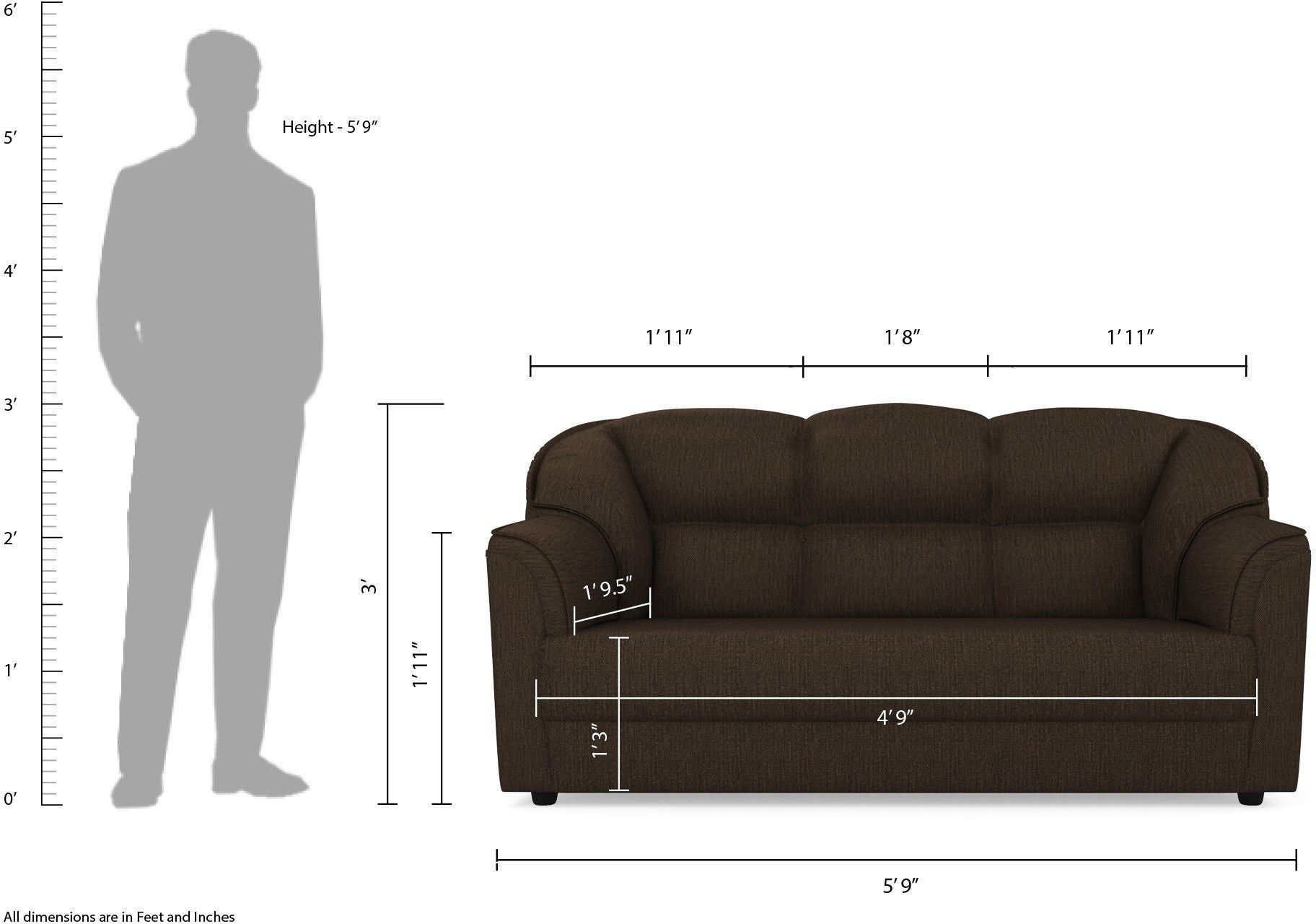 Westido Premium Cream Brown 3 + 1 + 1 Sofa Set