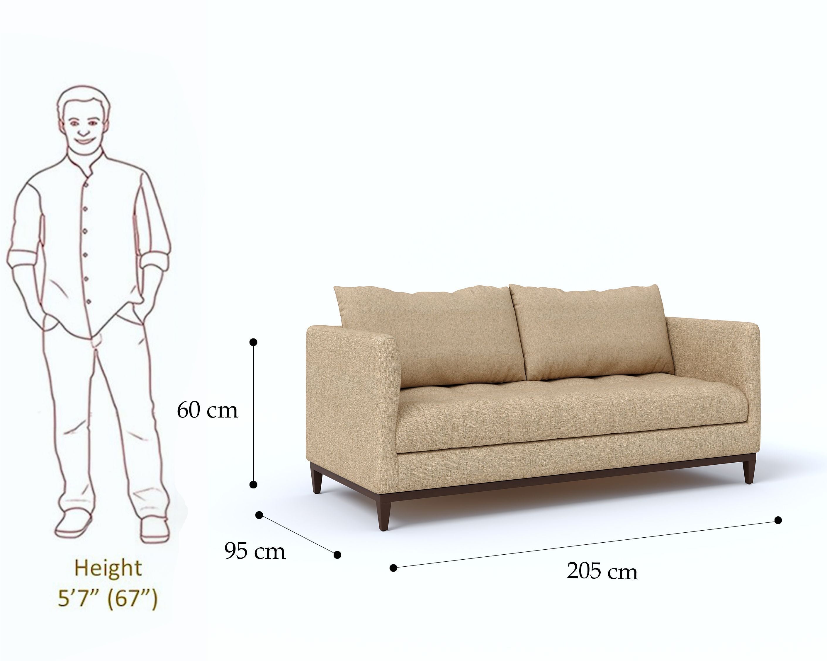 Westido Fabric 3 + 2 + 1 Sofa Set (CREAM, DIY(Do-It-Yourself))