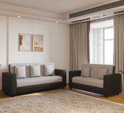 RECLINEX INDIA Premium Cream Brown 3 + 1 + 1 Sofa Set