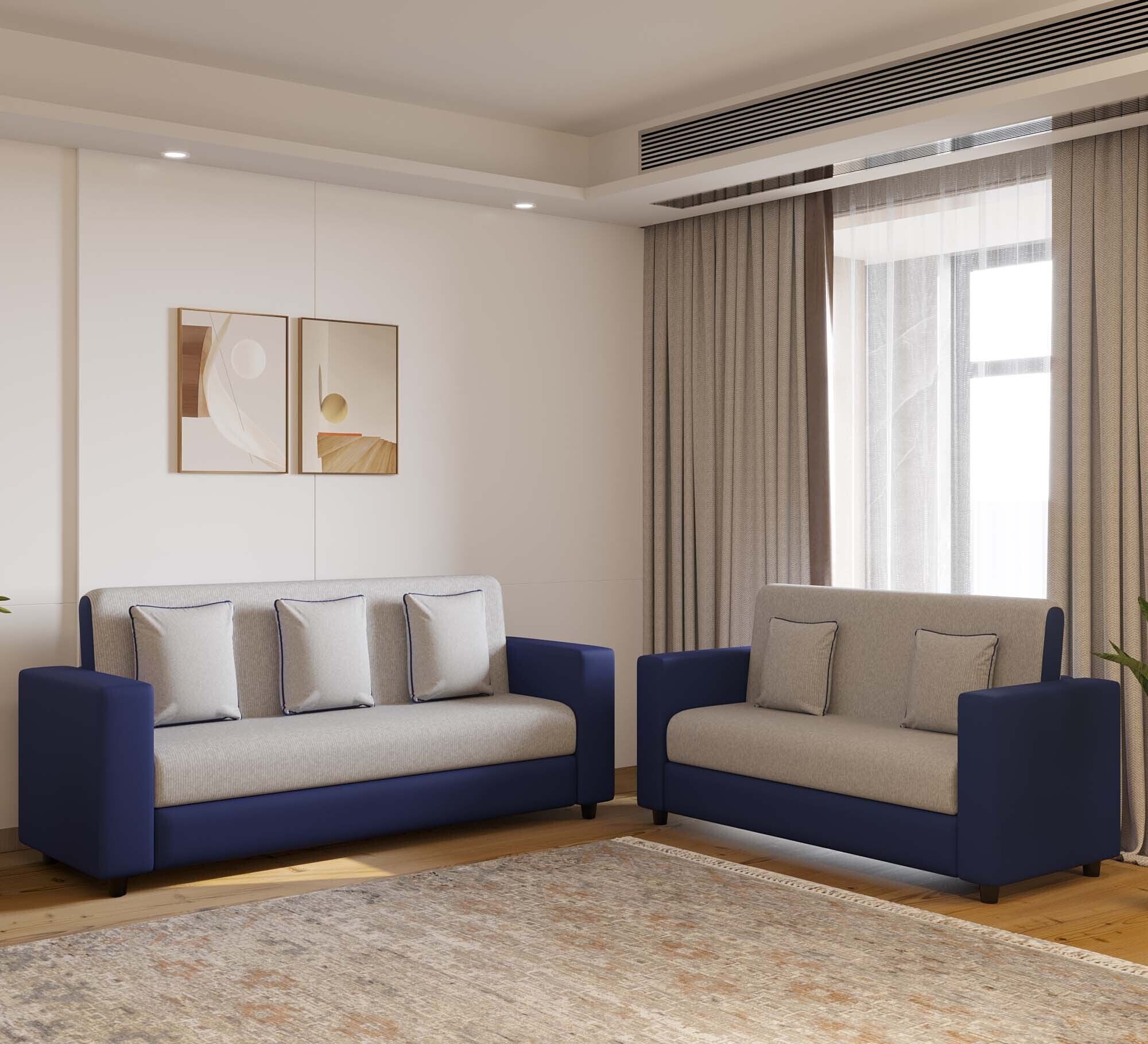 RECLINEX INDIA Luxury 3 + 1 + 1 Sofa in Cream Brown Shade