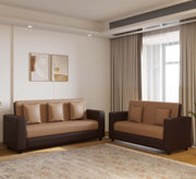 RECLINEX INDIA Modern 3 + 1 + 1 Sofa (Cream Brown)
