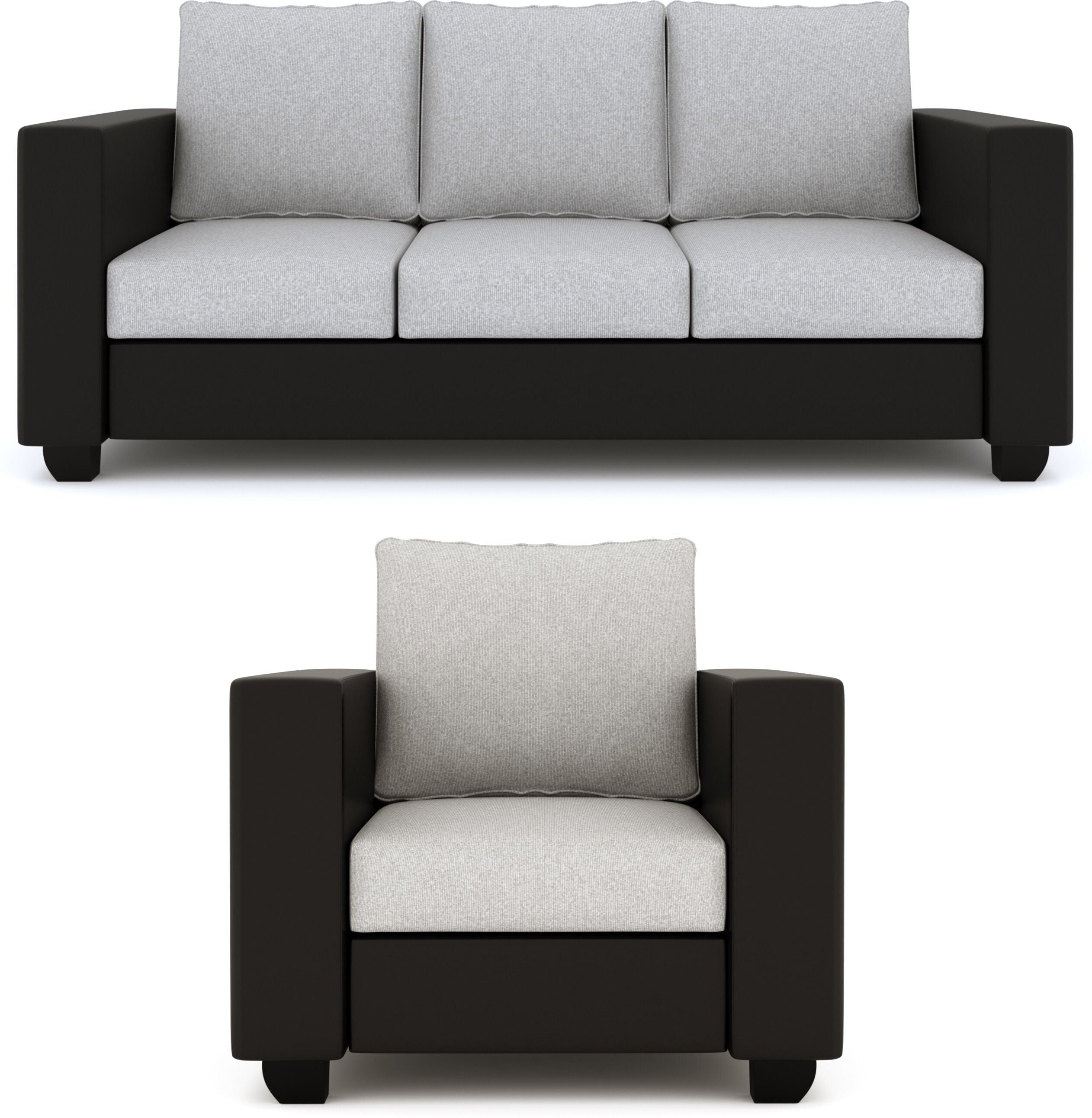 Westido 3 + 1 + 1 Designer Sofa - Cream Brown