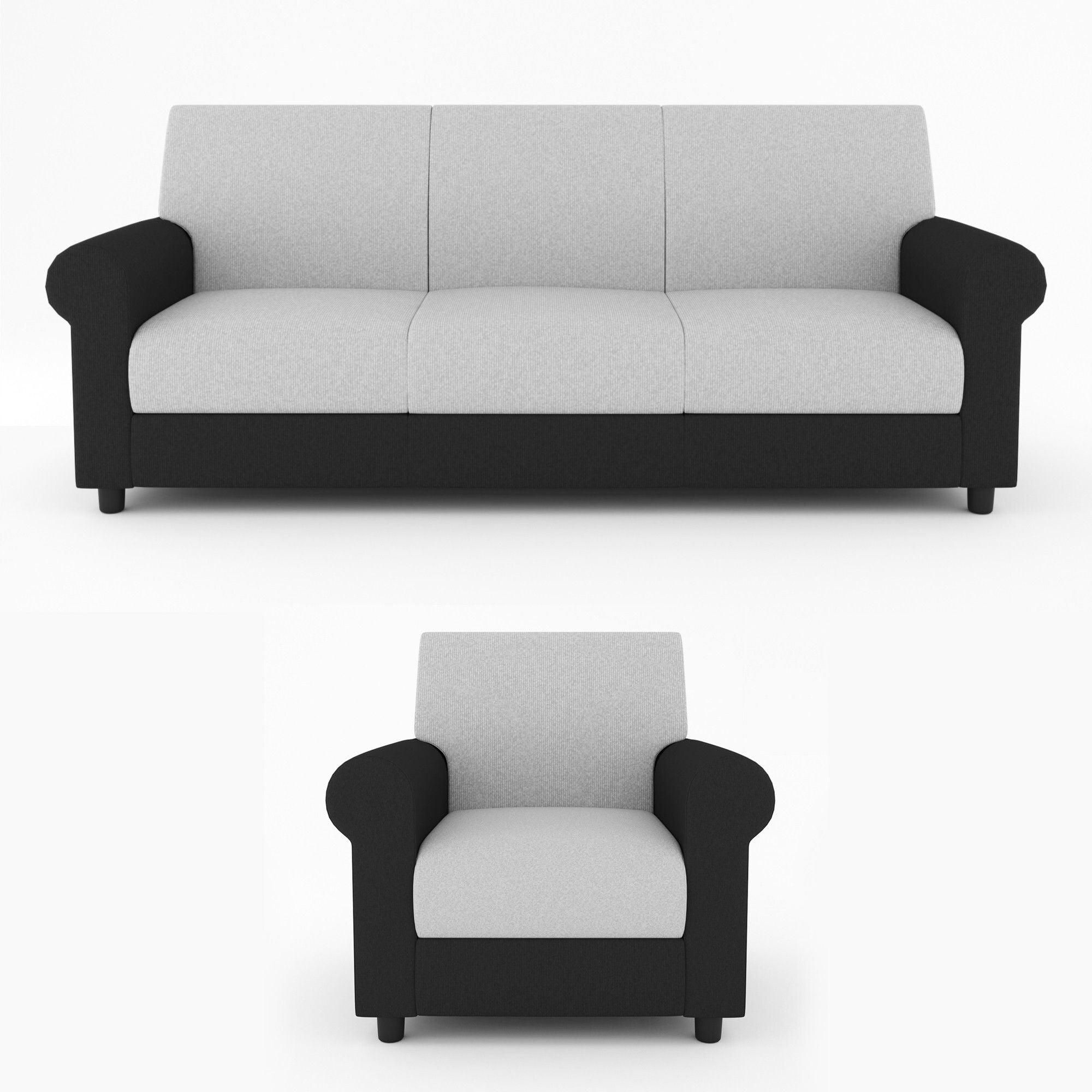 Westido Cream Brown 3 + 1 + 1 Living Room Sofa