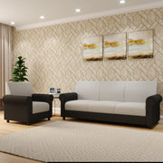 Westido Cream Brown 3 + 1 + 1 Living Room Sofa