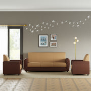 Cream Brown Upholstered 3 + 1 + 1 Sofa by Westido