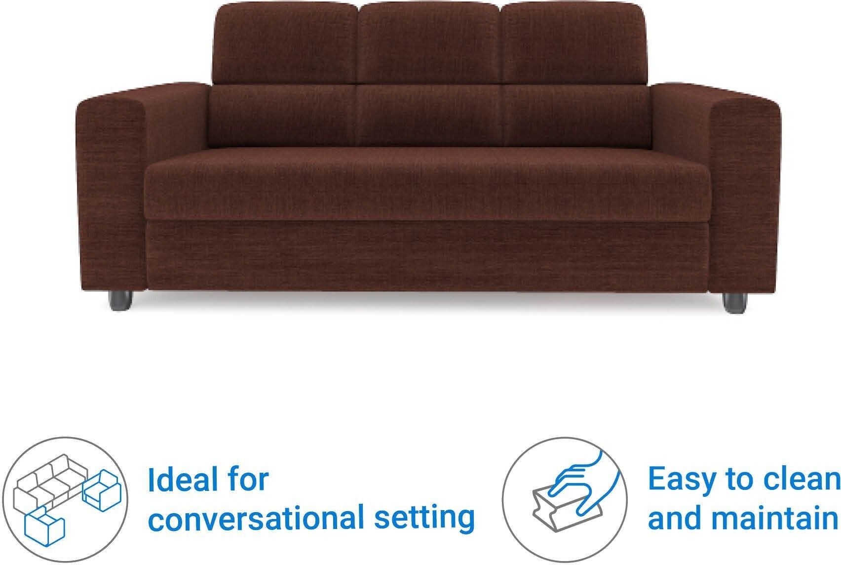 Westido Premium Cream Brown 3 + 1 + 1 Sofa Set