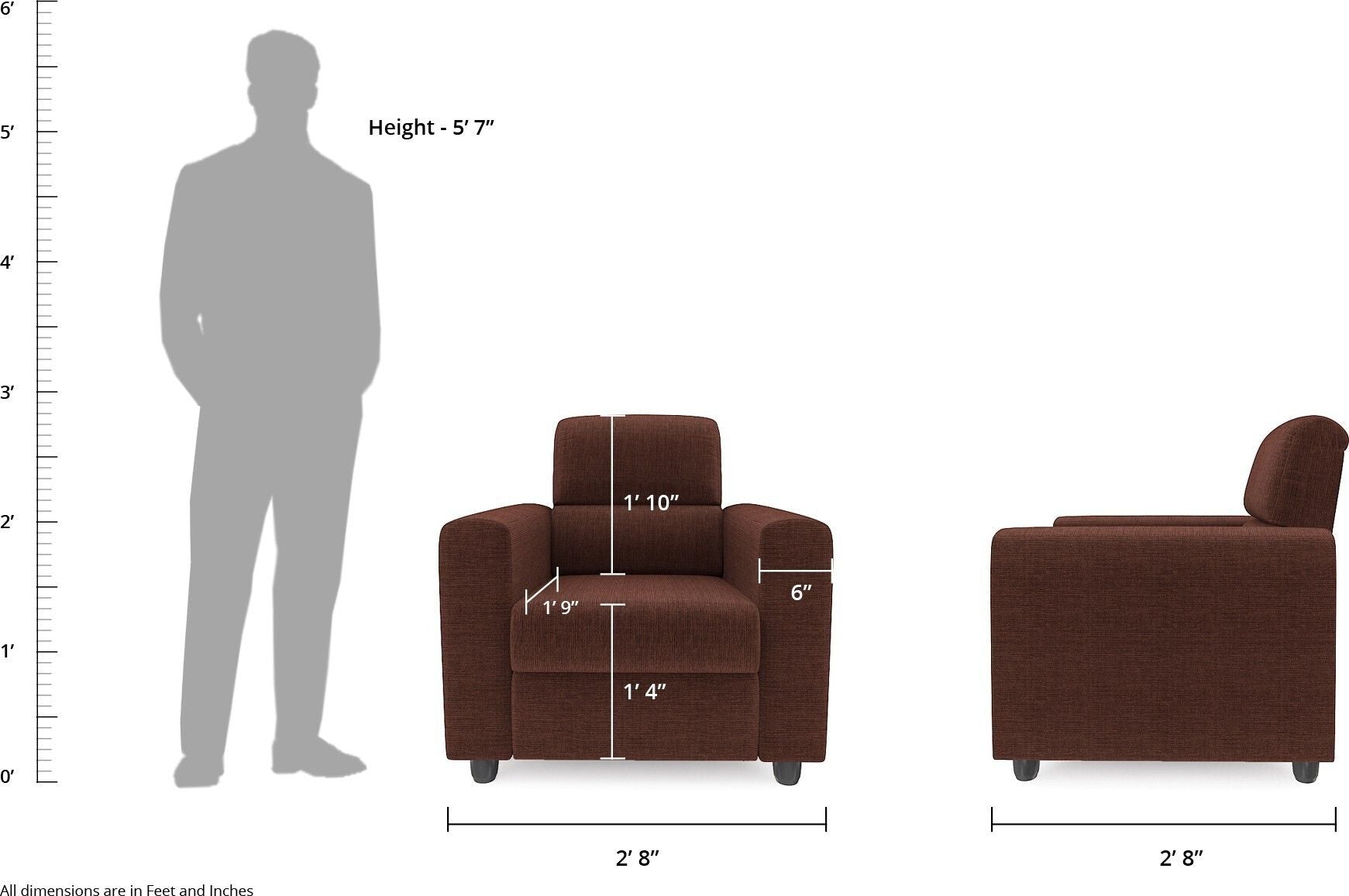 Westido Premium Cream Brown 3 + 1 + 1 Sofa Set