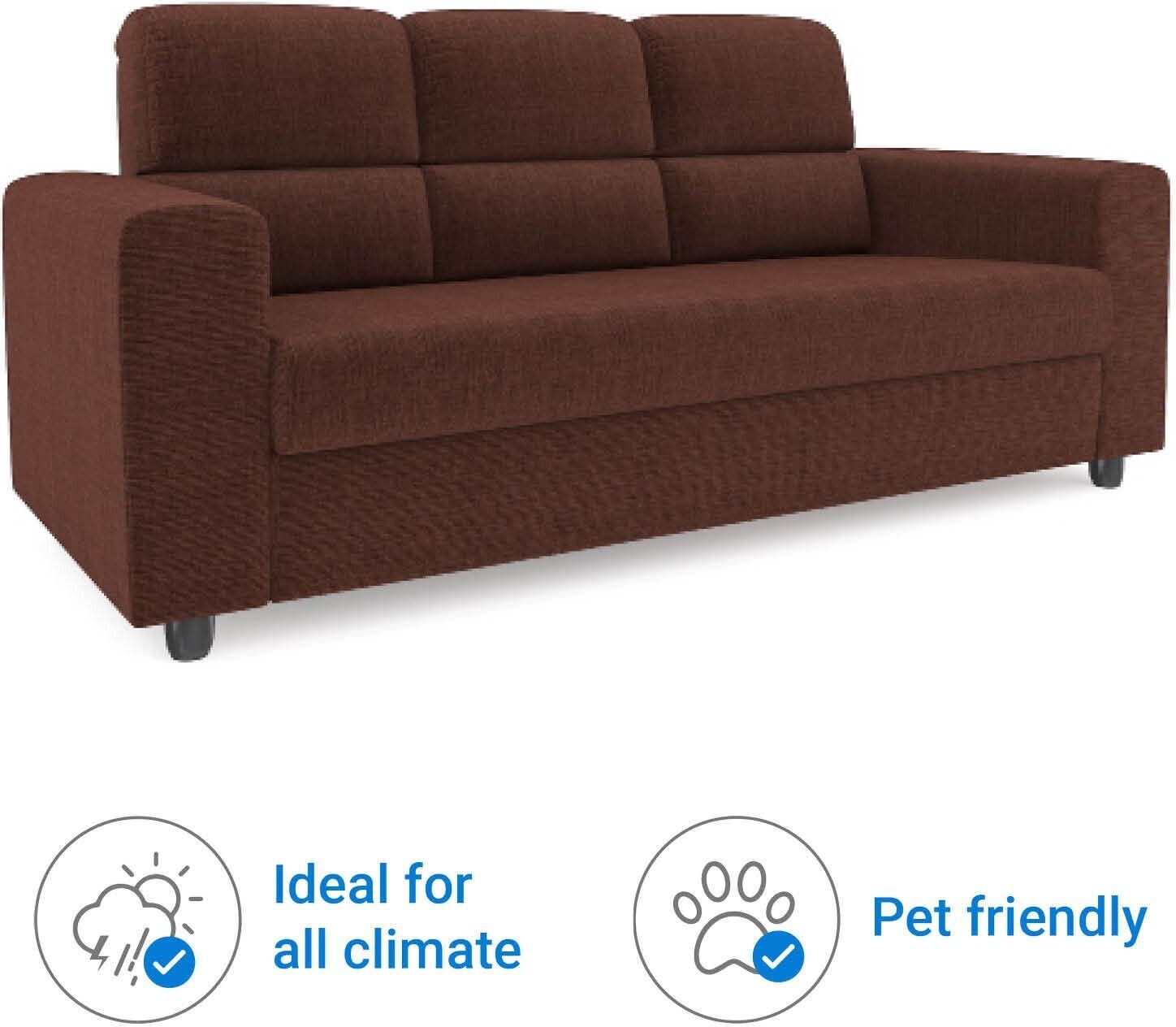 Westido Premium Cream Brown 3 + 1 + 1 Sofa Set