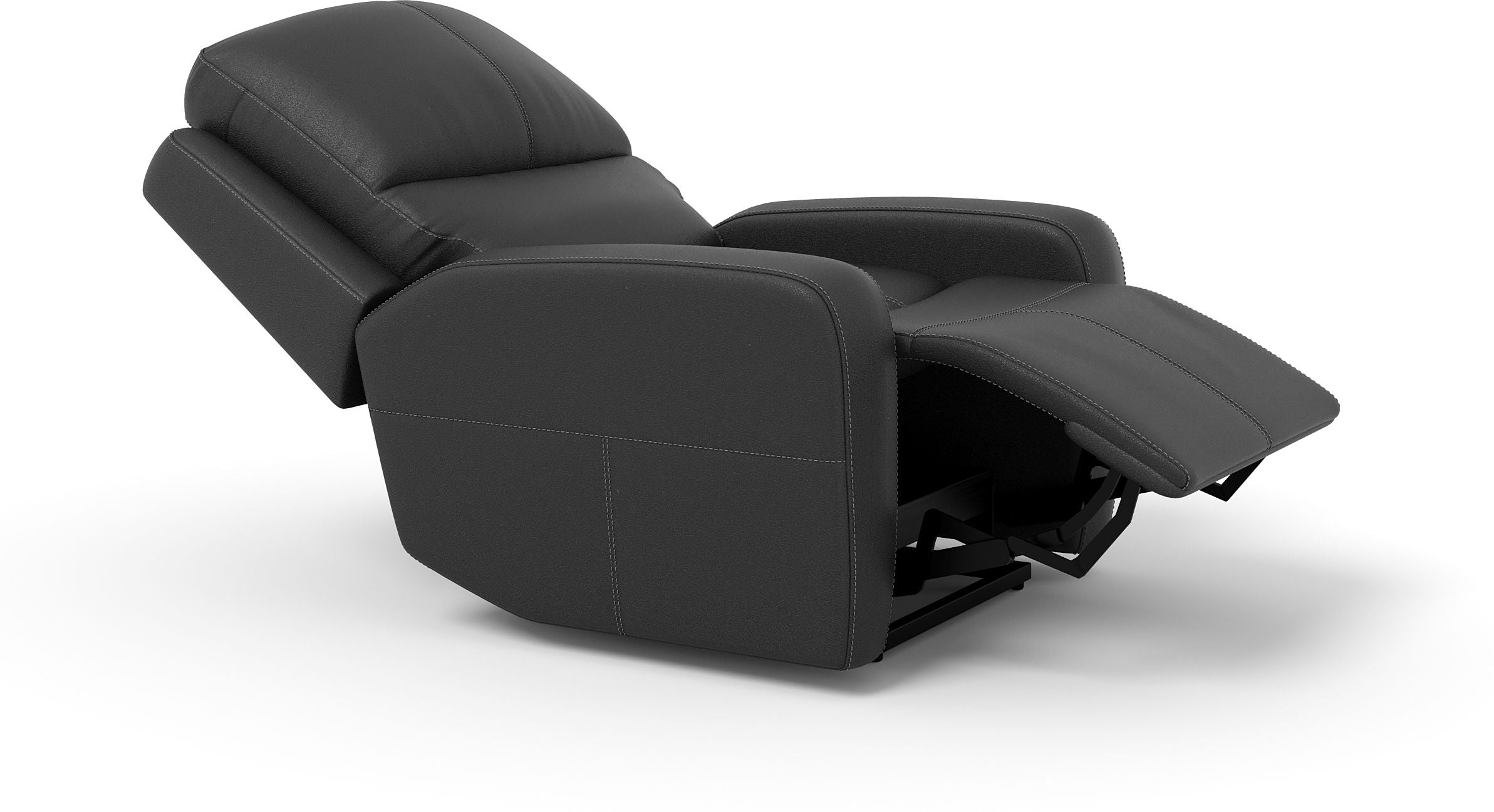 Leatherette Manual Recliner (Finish Color - Black, DIY(Do-It-Yourself))