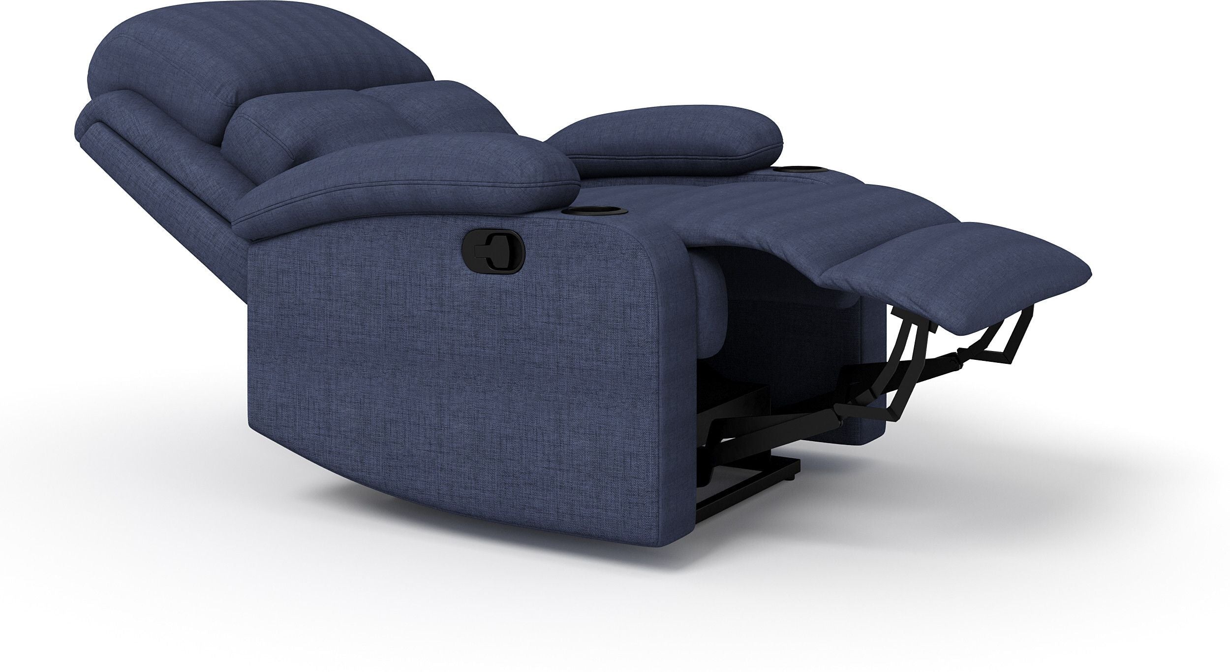 Fabric Manual Recliner (Finish Color - Dark Blue, DIY(Do-It-Yourself))