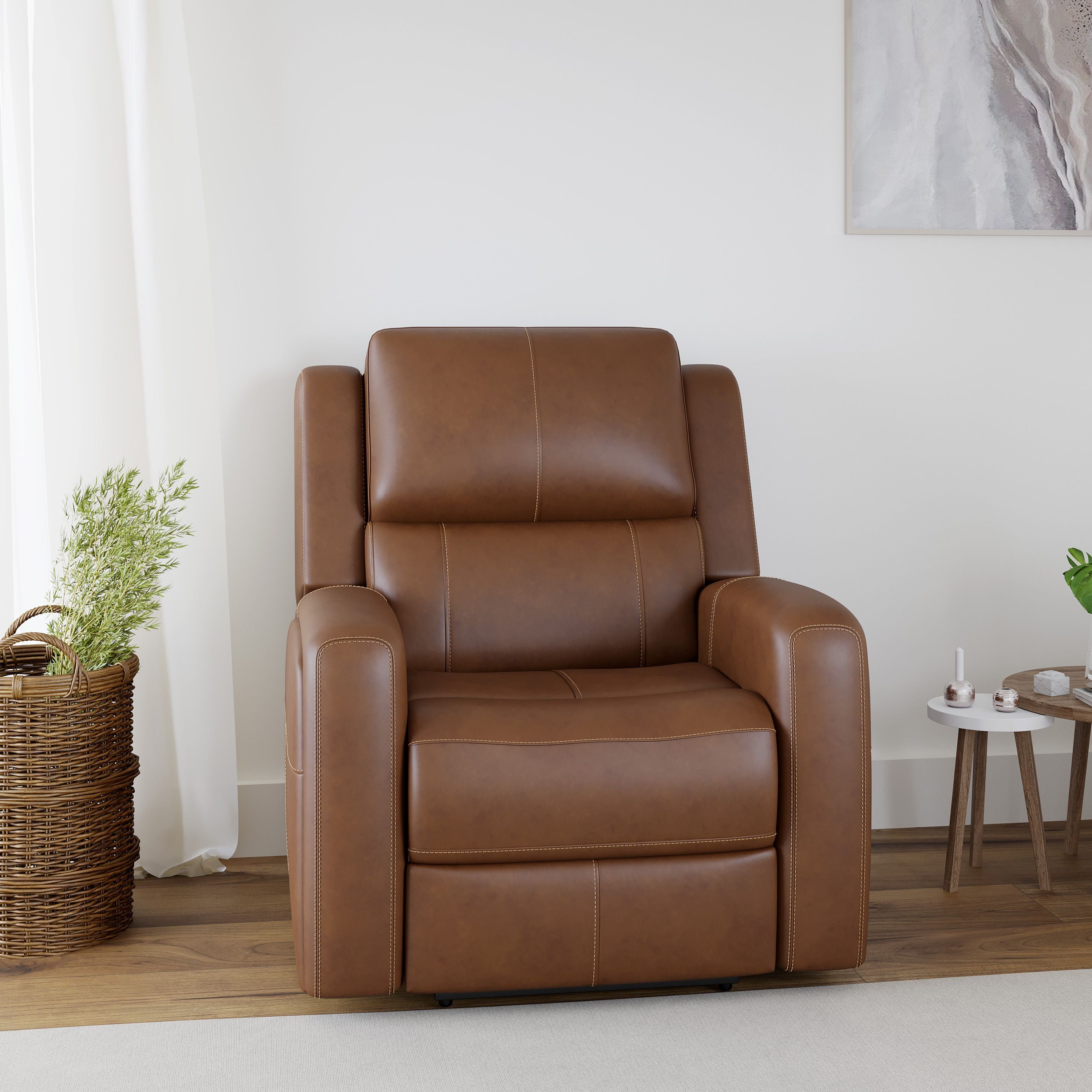 Leatherette Powered Recliner (Finish Color - Brown, DIY(Do-It-Yourself))