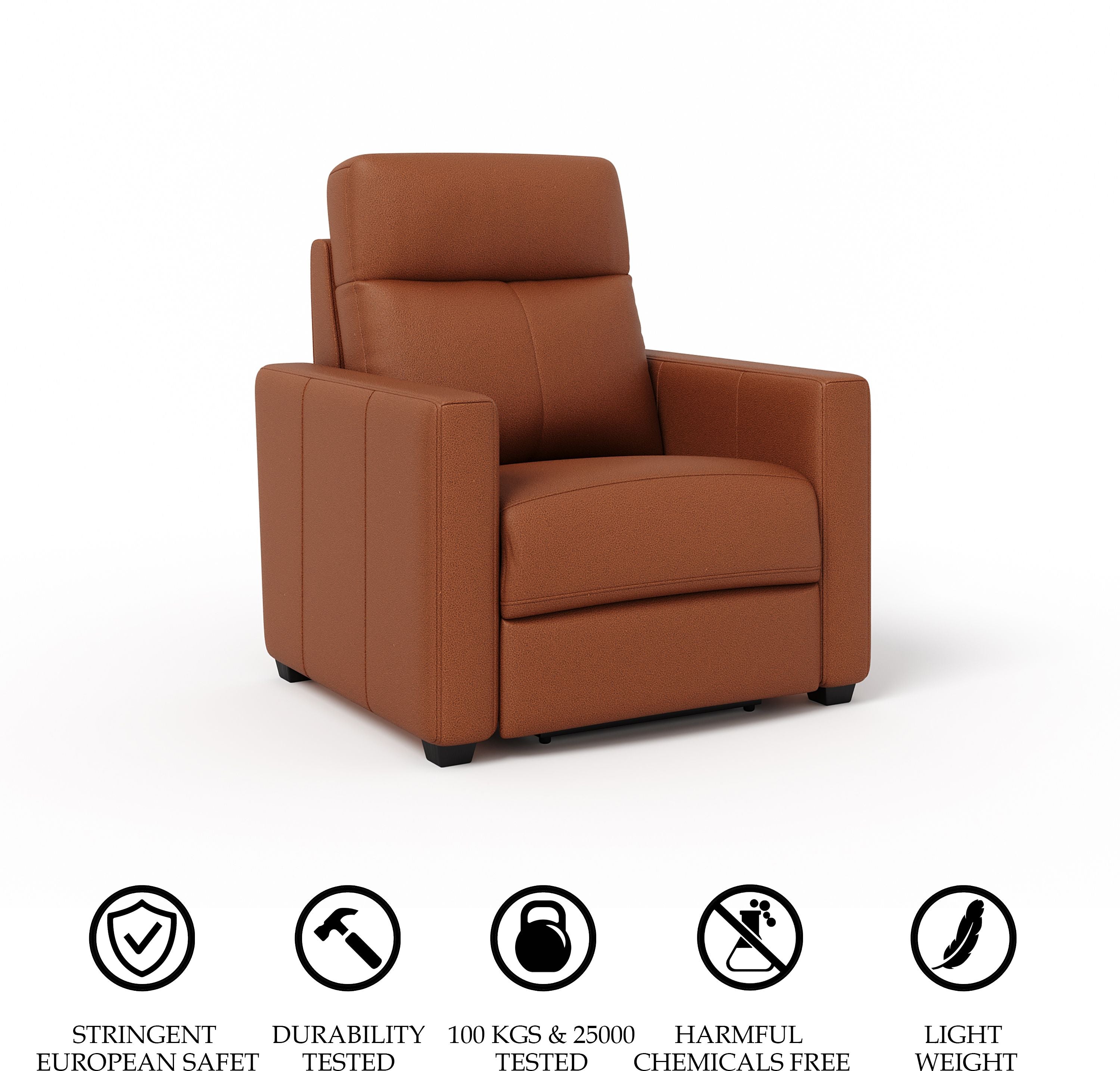 Leatherette Powered Recliner (Finish Color - Tan, DIY(Do-It-Yourself))