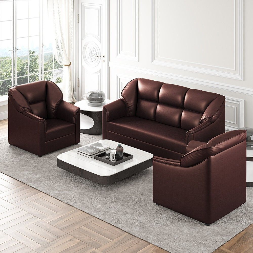 Westido Modern 3 + 1 + 1 Sofa (Cream Brown)