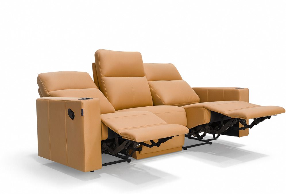 Leatherette Manual Recliner (Finish Color - Light Brown, Knock Down)