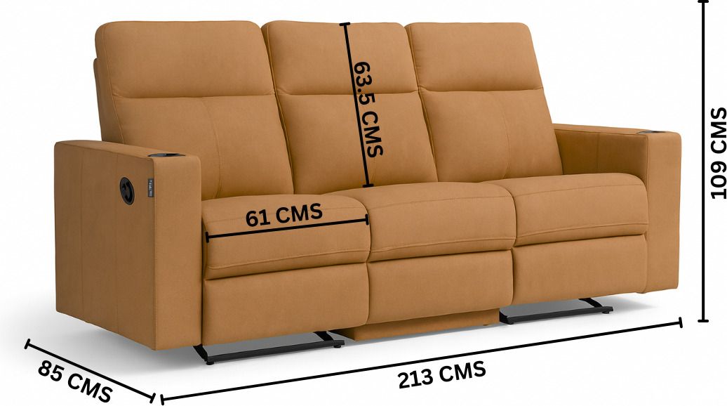 Leatherette Manual Recliner (Finish Color - Light Brown, Knock Down)