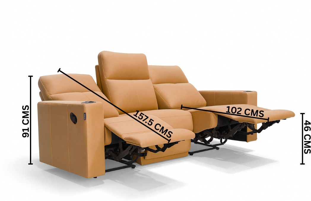 Leatherette Manual Recliner (Finish Color - Light Brown, Knock Down)