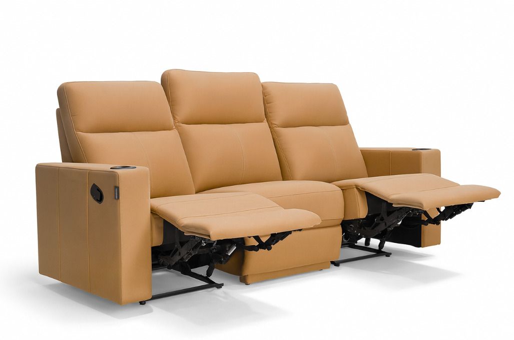 Leatherette Manual Recliner (Finish Color - Light Brown, Knock Down)