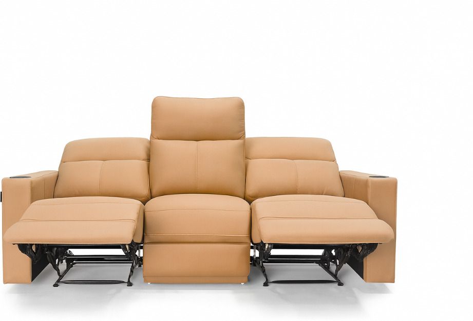 Leatherette Manual Recliner (Finish Color - Light Brown, Knock Down)