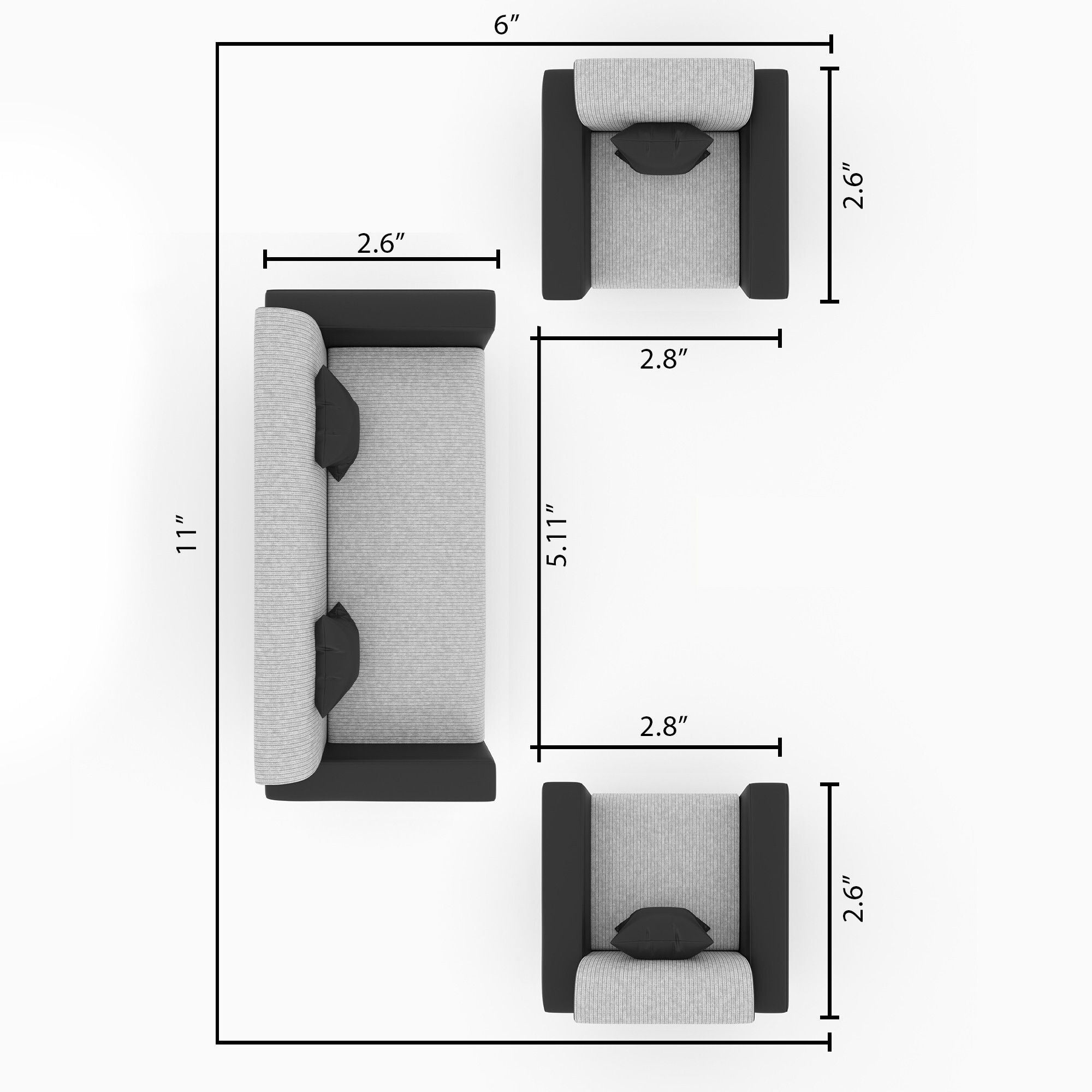 Westido Modern 3 + 1 + 1 Sofa (Cream Brown)