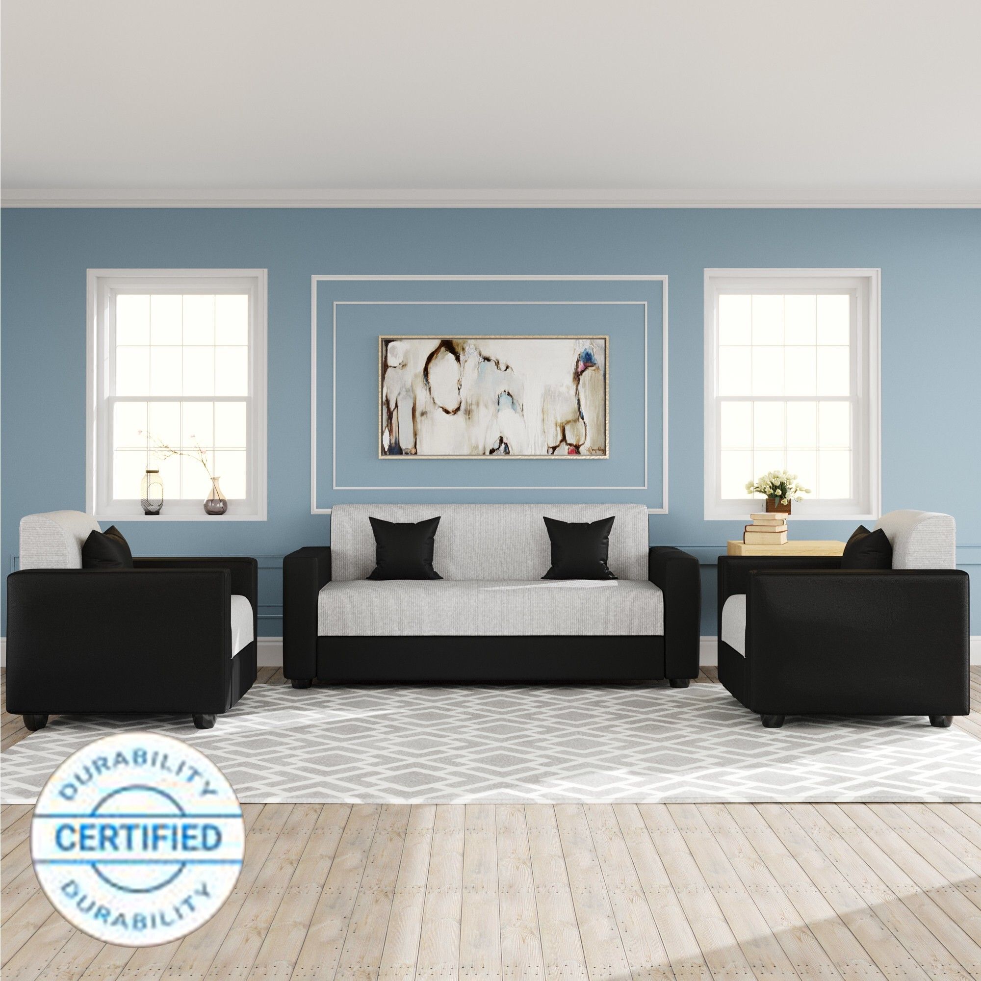 Westido Modern 3 + 1 + 1 Sofa (Cream Brown)