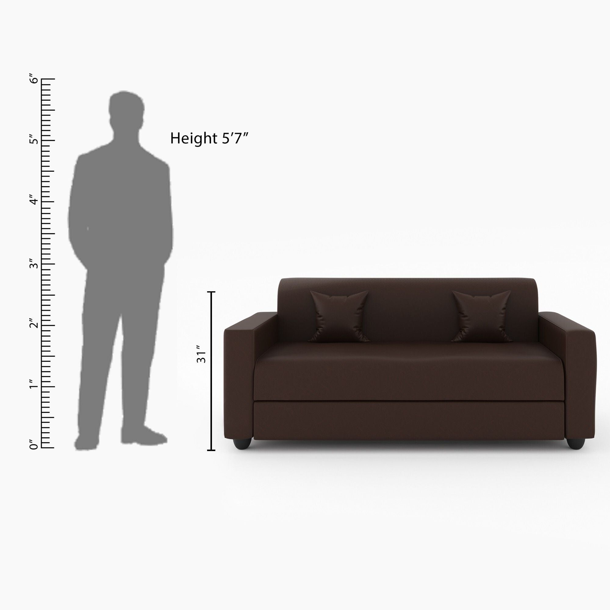 Cream Brown 3 + 1 + 1 Sofa by Westido