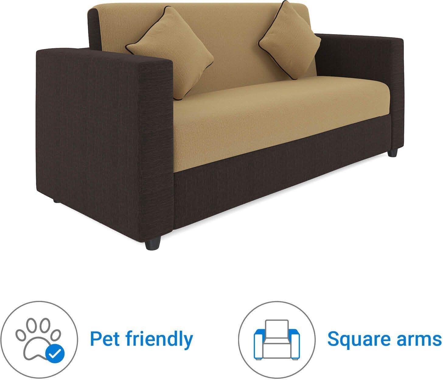 Cream Brown Upholstered 3 + 1 + 1 Sofa by Westido