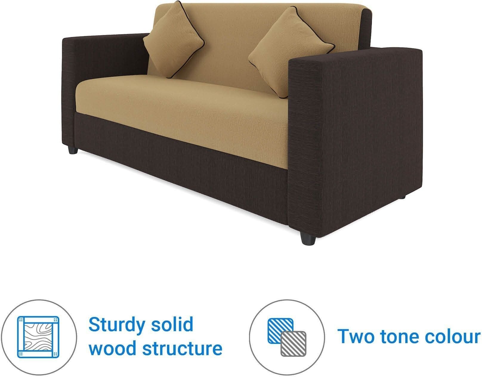 Cream Brown Upholstered 3 + 1 + 1 Sofa by Westido