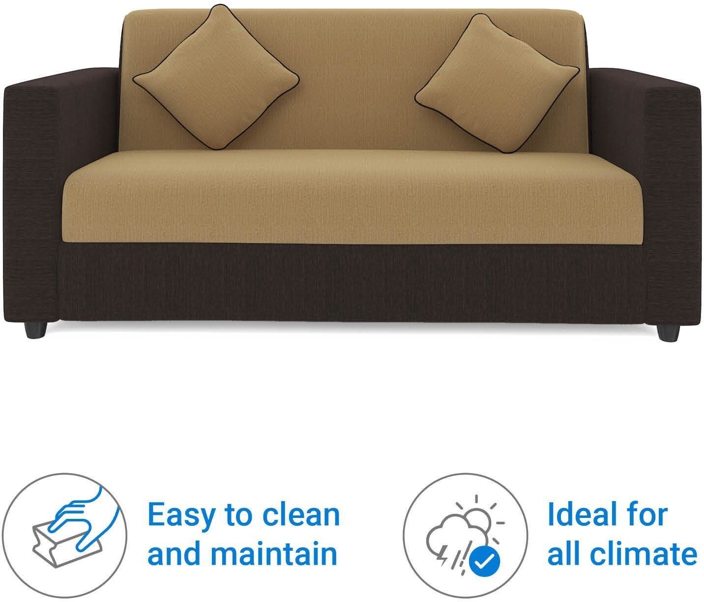 Cream Brown Upholstered 3 + 1 + 1 Sofa by Westido