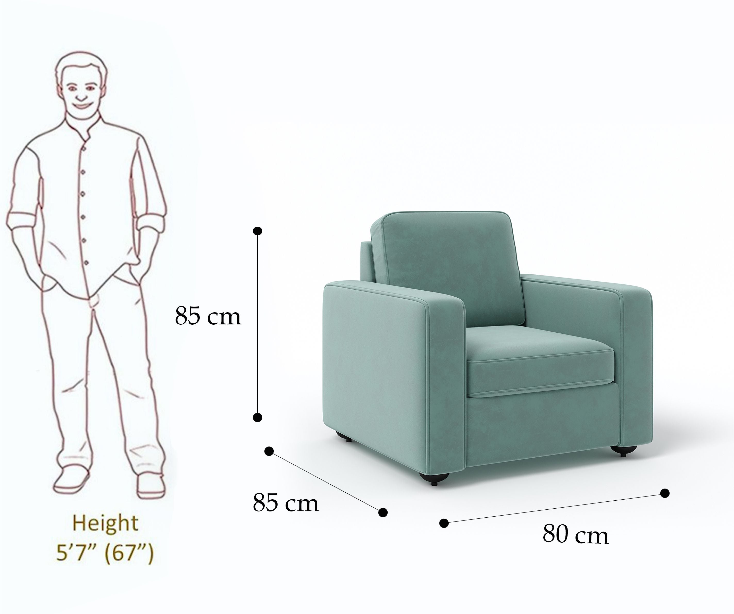 Cream Brown Upholstered 3 + 1 + 1 Sofa by Westido