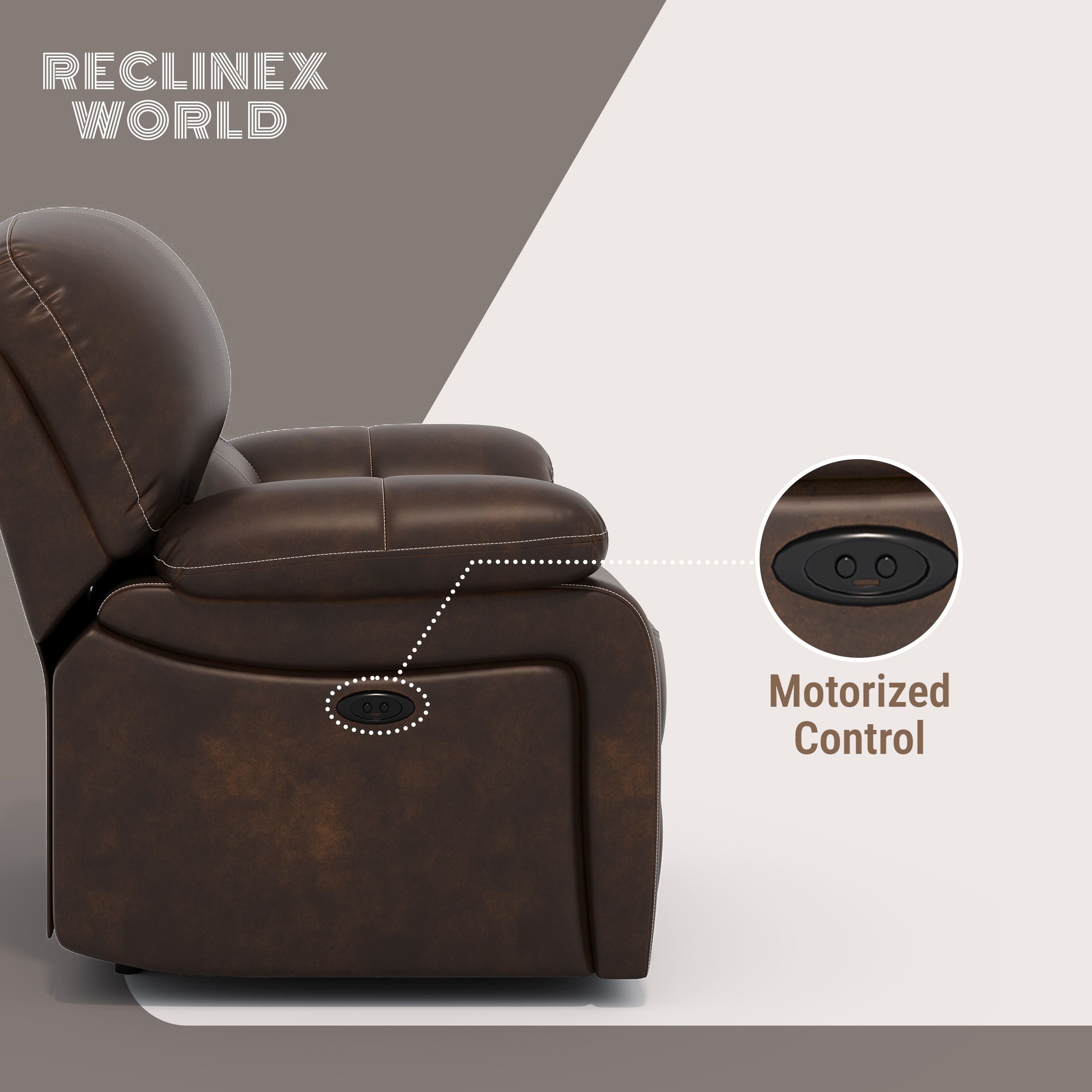 Leatherette Powered Recliner (Finish Color - Dark Brown, DIY(Do-It-Yourself))