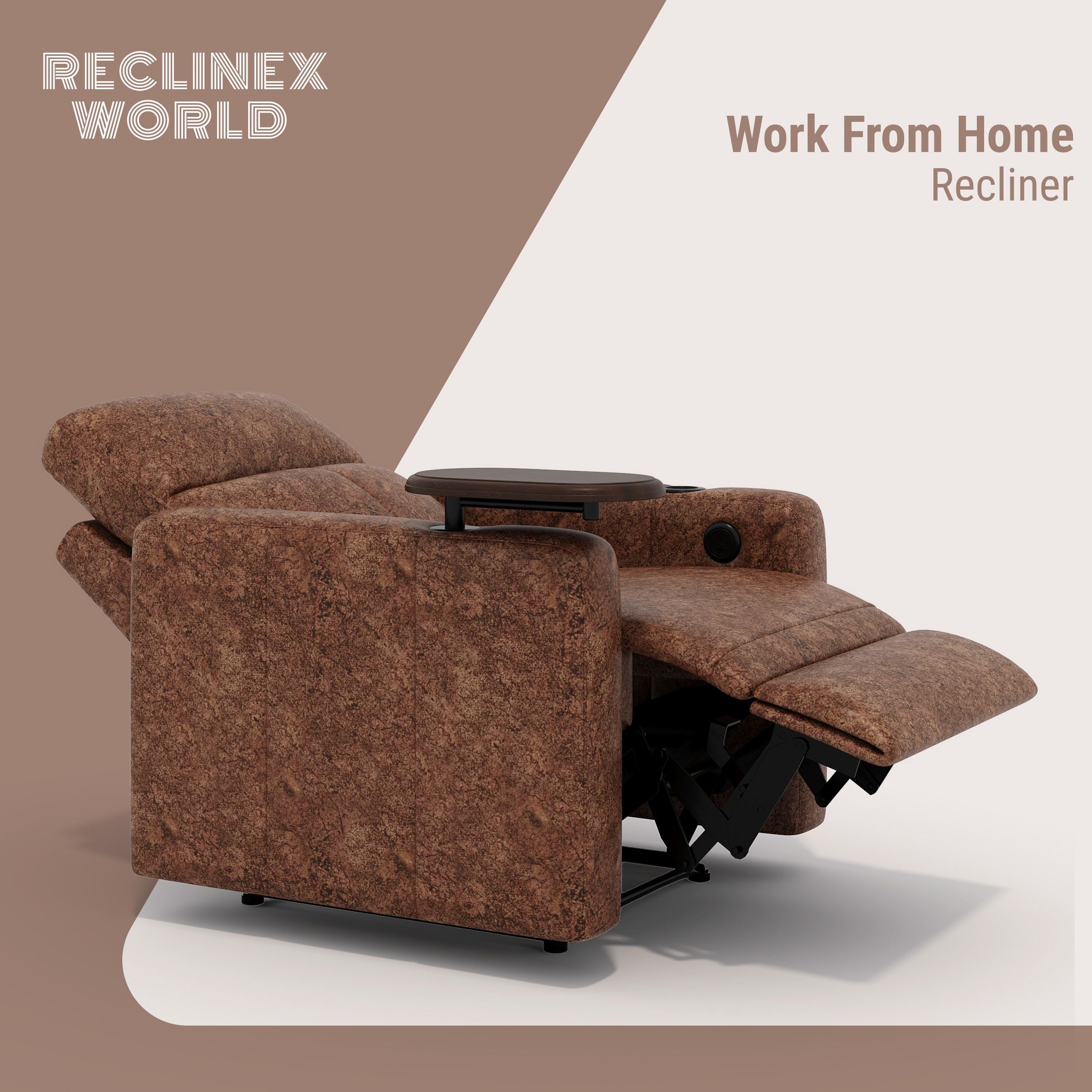Fabric Powered Recliner (Finish Color - Texture Brown, DIY(Do-It-Yourself))