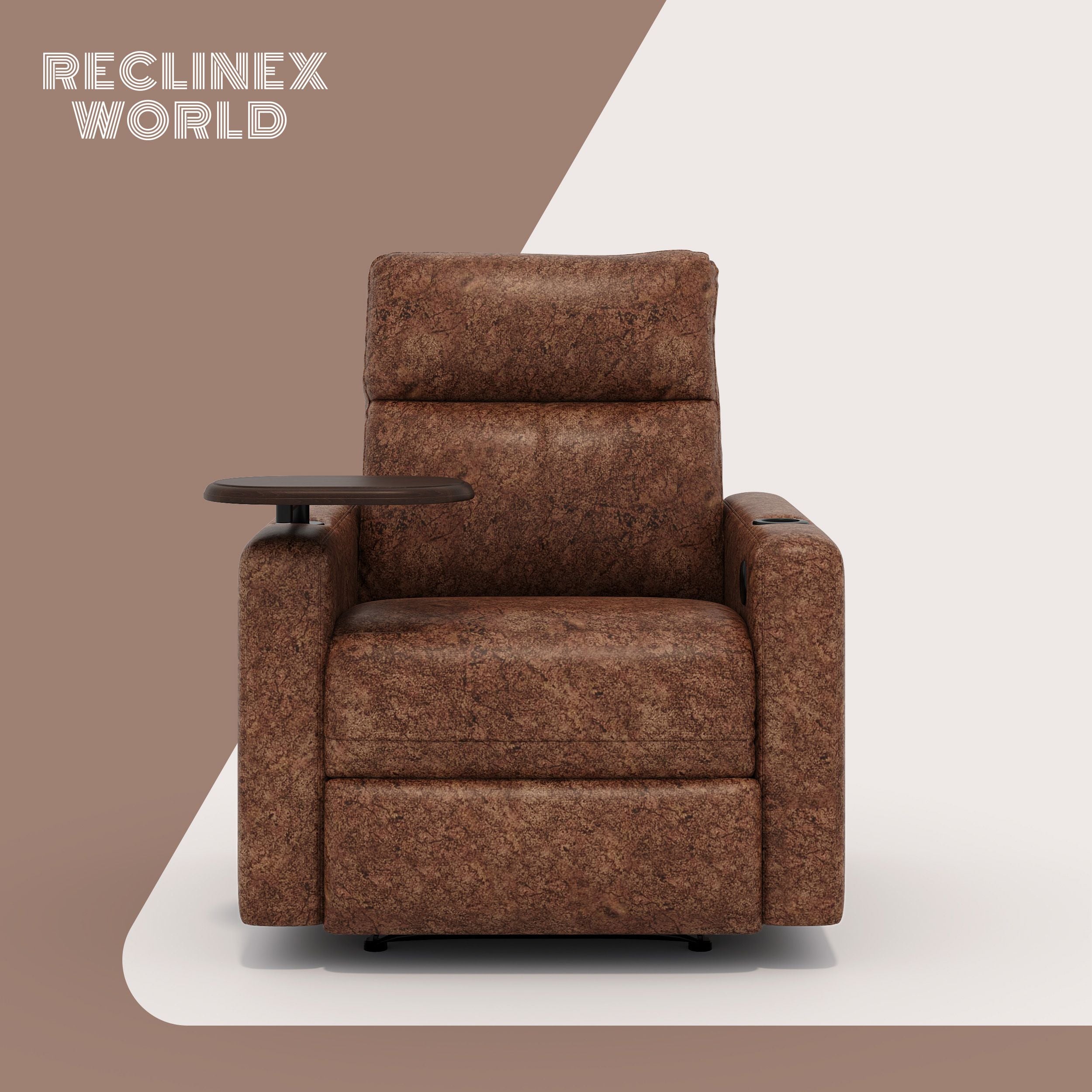 Fabric Powered Recliner (Finish Color - Texture Brown, DIY(Do-It-Yourself))