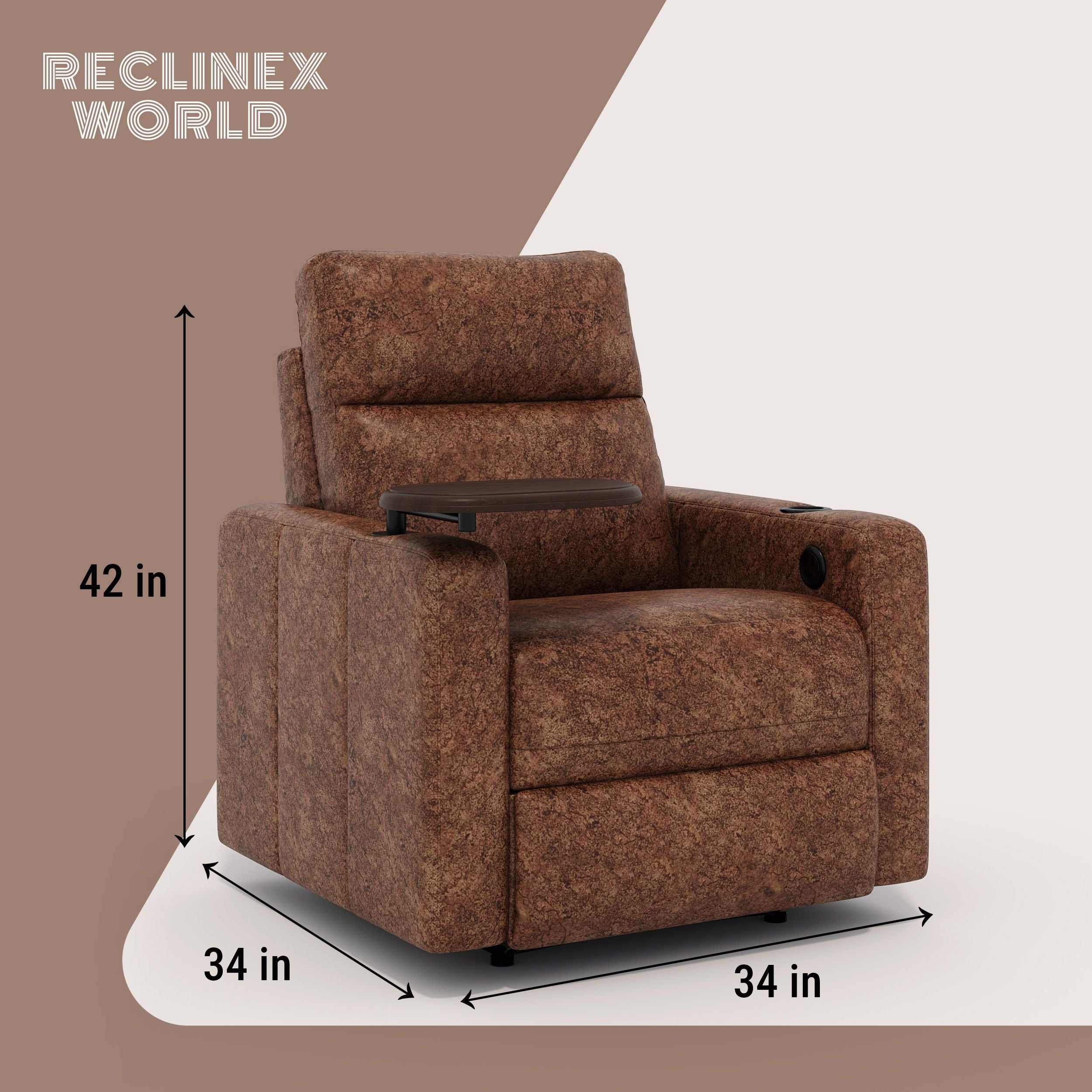 Fabric Powered Recliner (Finish Color - Texture Brown, DIY(Do-It-Yourself))