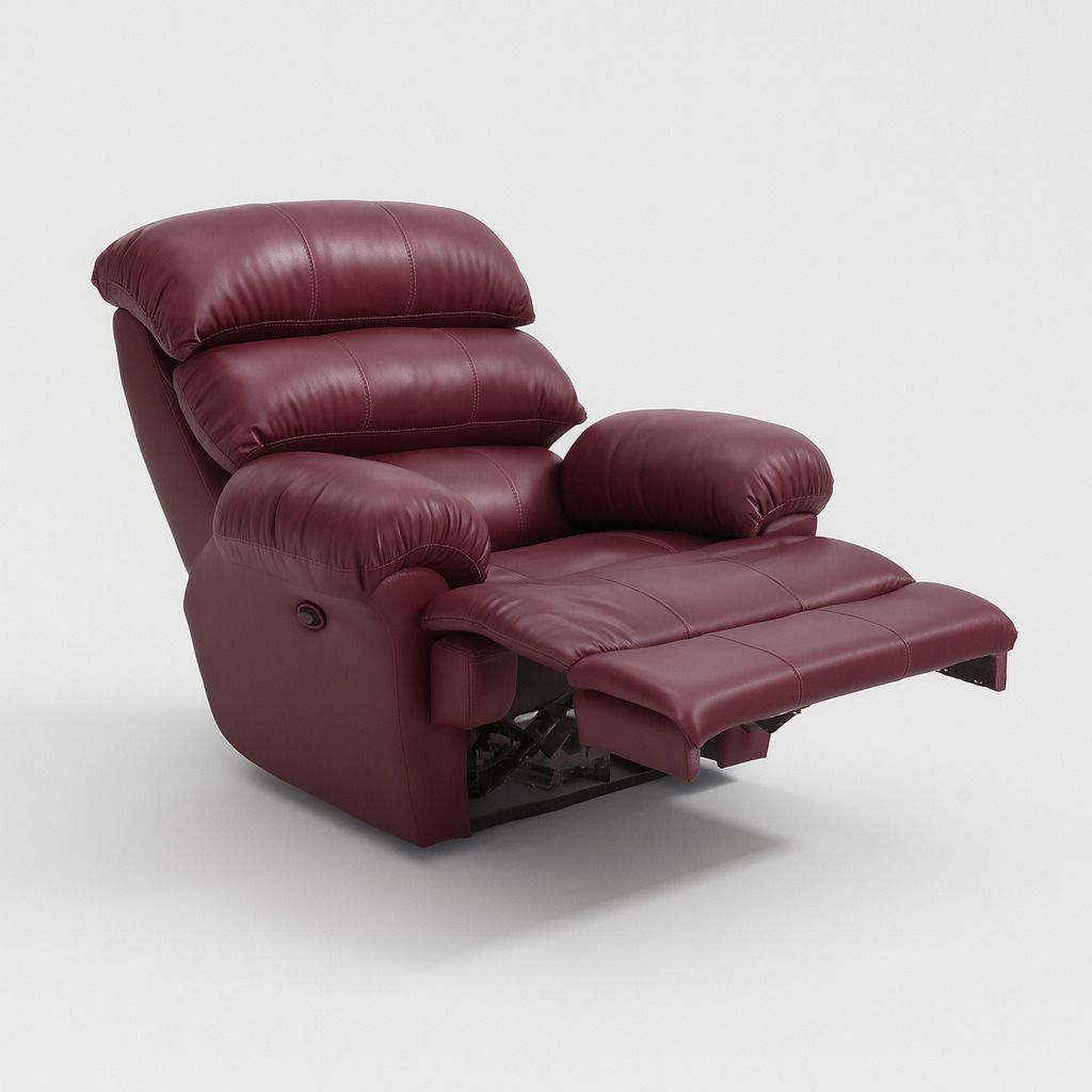Leatherette Powered Recliner (Finish Color - Maroon, DIY(Do-It-Yourself))