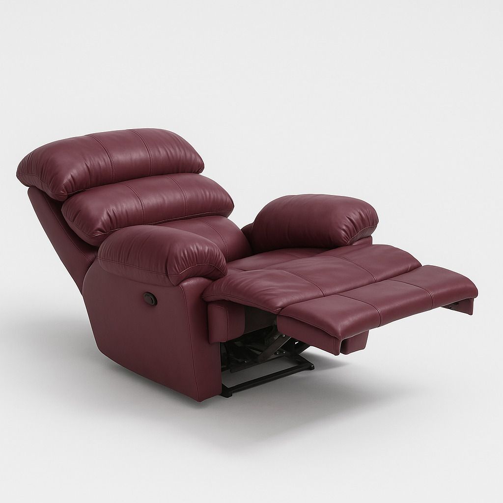 Leatherette Powered Recliner (Finish Color - Maroon, DIY(Do-It-Yourself))