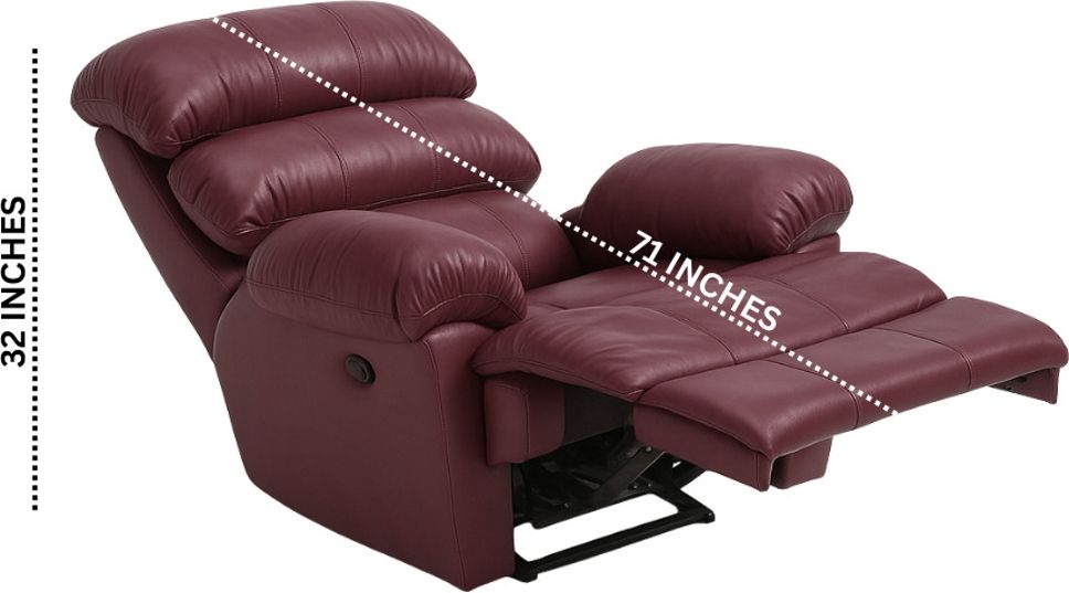 Leatherette Powered Recliner (Finish Color - Maroon, DIY(Do-It-Yourself))