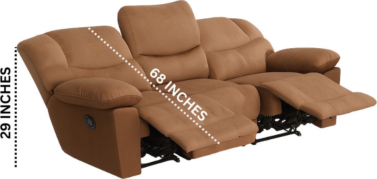 Fabric Manual Recliner (Finish Color - Biscuit Brown, Knock Down)
