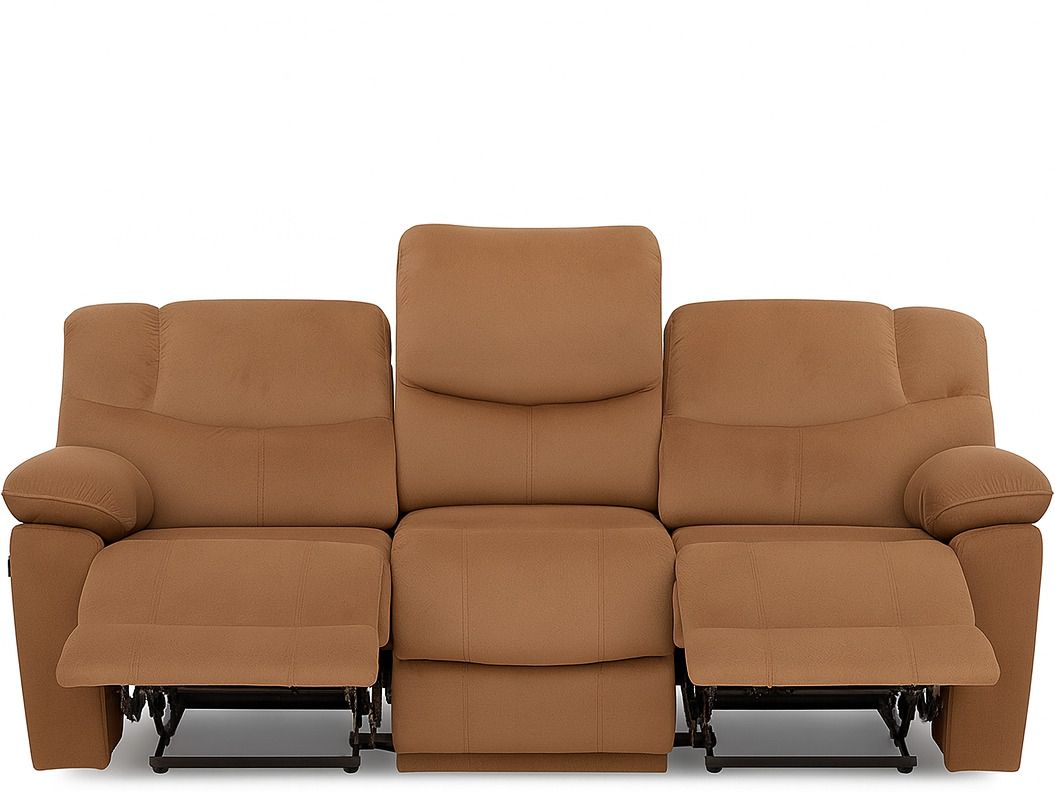 Fabric Manual Recliner (Finish Color - Biscuit Brown, Knock Down)