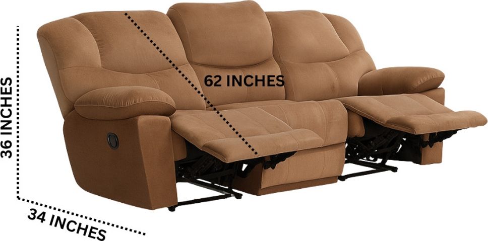 Fabric Manual Recliner (Finish Color - Biscuit Brown, Knock Down)